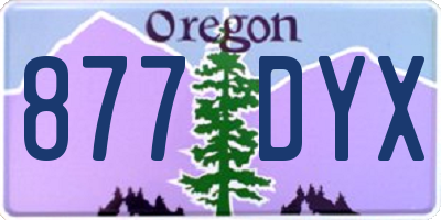 OR license plate 877DYX