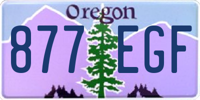 OR license plate 877EGF