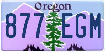 OR license plate 877EGM