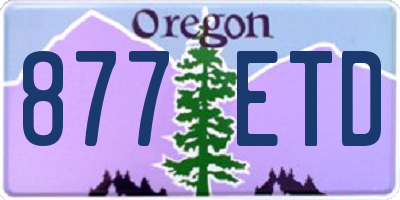 OR license plate 877ETD