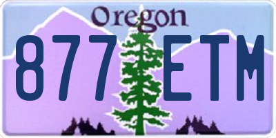 OR license plate 877ETM