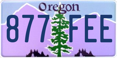 OR license plate 877FEE