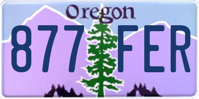 OR license plate 877FER