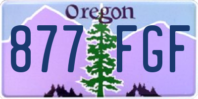 OR license plate 877FGF