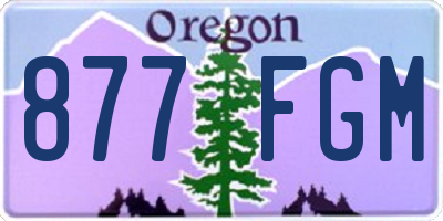 OR license plate 877FGM
