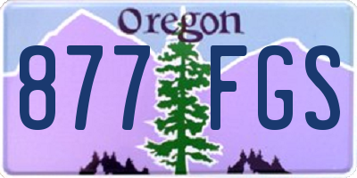 OR license plate 877FGS