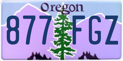OR license plate 877FGZ