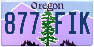 OR license plate 877FIK