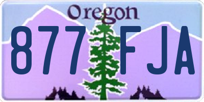 OR license plate 877FJA