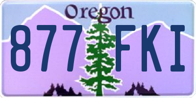 OR license plate 877FKI