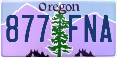 OR license plate 877FNA