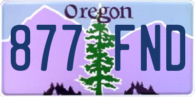 OR license plate 877FND
