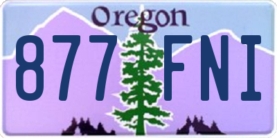 OR license plate 877FNI