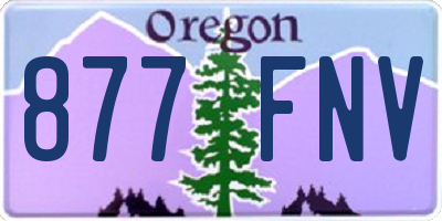 OR license plate 877FNV