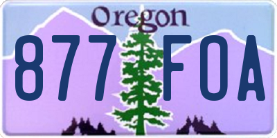 OR license plate 877FOA