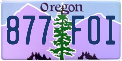 OR license plate 877FOI