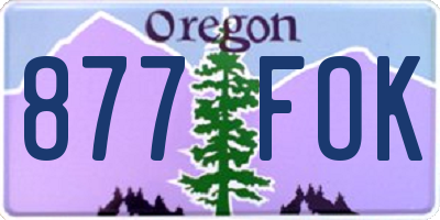 OR license plate 877FOK