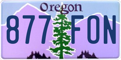 OR license plate 877FON