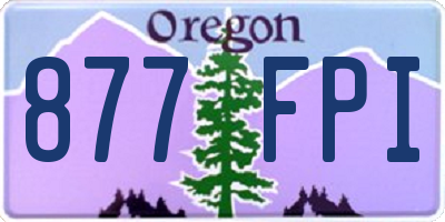 OR license plate 877FPI