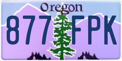OR license plate 877FPK