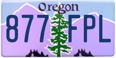 OR license plate 877FPL