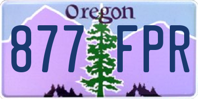 OR license plate 877FPR