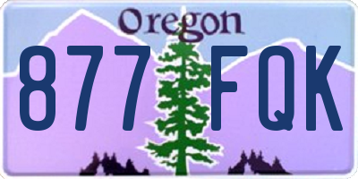 OR license plate 877FQK