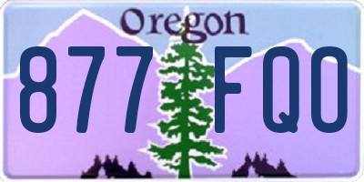 OR license plate 877FQO