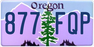 OR license plate 877FQP