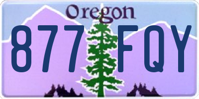 OR license plate 877FQY
