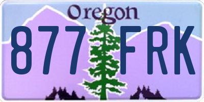 OR license plate 877FRK