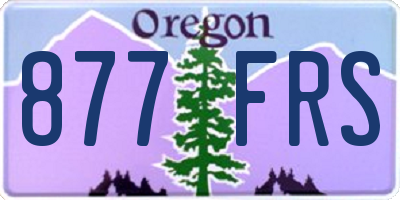 OR license plate 877FRS