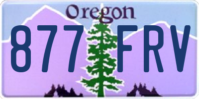 OR license plate 877FRV