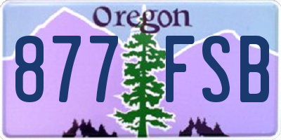 OR license plate 877FSB