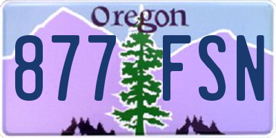 OR license plate 877FSN