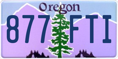 OR license plate 877FTI