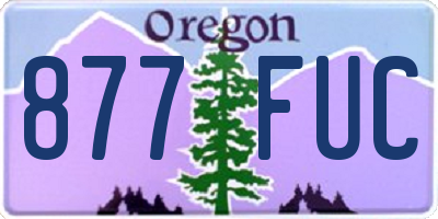 OR license plate 877FUC