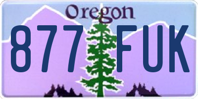 OR license plate 877FUK