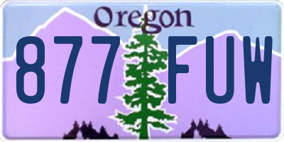 OR license plate 877FUW