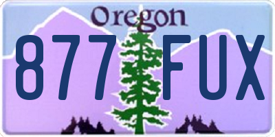OR license plate 877FUX
