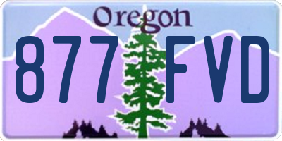 OR license plate 877FVD