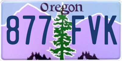 OR license plate 877FVK