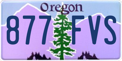 OR license plate 877FVS