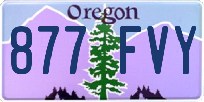 OR license plate 877FVY