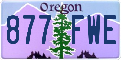 OR license plate 877FWE