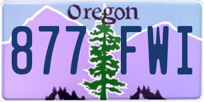 OR license plate 877FWI