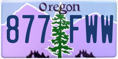 OR license plate 877FWW