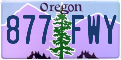 OR license plate 877FWY