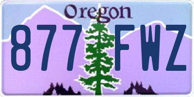 OR license plate 877FWZ