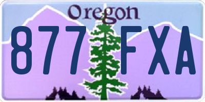 OR license plate 877FXA